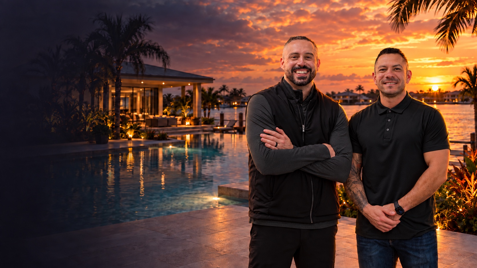 Blake Suddath and Tyler Lewis on the Southwest Florida waterfront